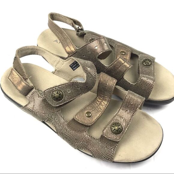 Aravon Women’s Power Comfort  3 Strap Metallic Sandals Size 7 - Picture 1 of 10